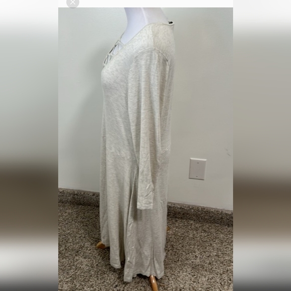 NWT Torrid Cream Long Sleeve Skater Dress with Crisscross Neckline - Picture 2 of 5